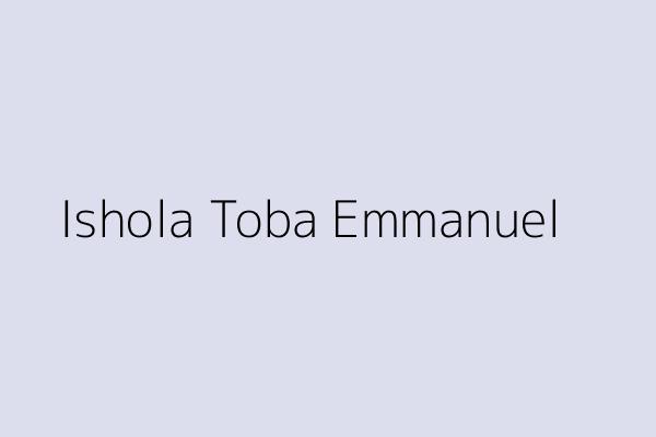 Ishola Toba Emmanuel